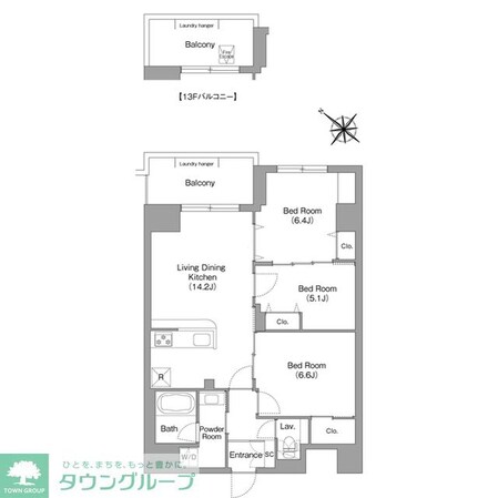 コンフォリア・リヴ豊洲キャナルの物件間取画像